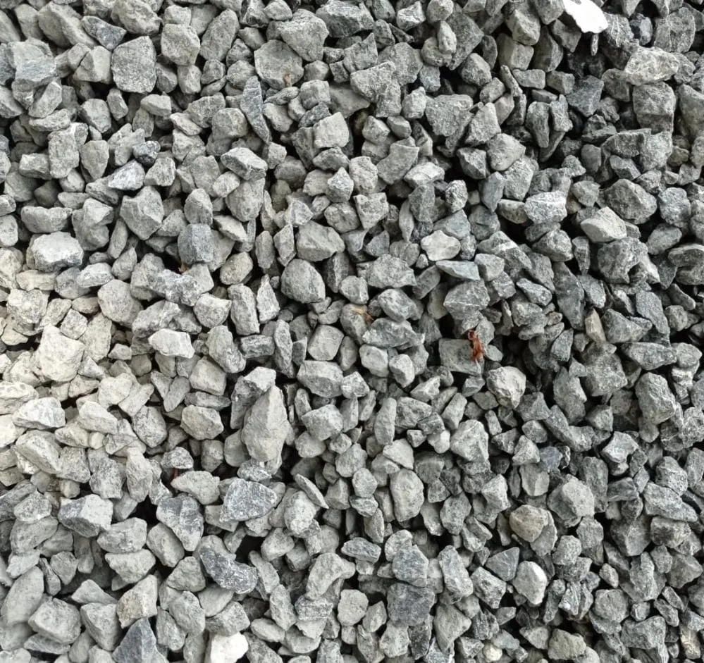 Detalle de piedra triturada para construcción